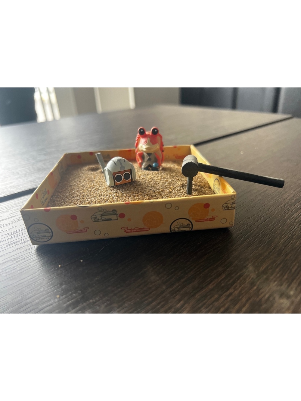 Star Wars Tatooine Mini Zen Garden Jar Jar Binks Sand Tray Desk Decor